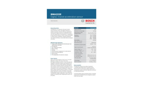 Sensor de aceleración triaxial de BMA222E Digital, Triaxial