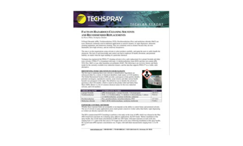 Hechos sobre solventes de limpieza peligrosos y reemplazos recomendados