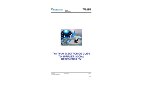 La Guía de Electrónica Tyco para la responsabilidad social del proveedor